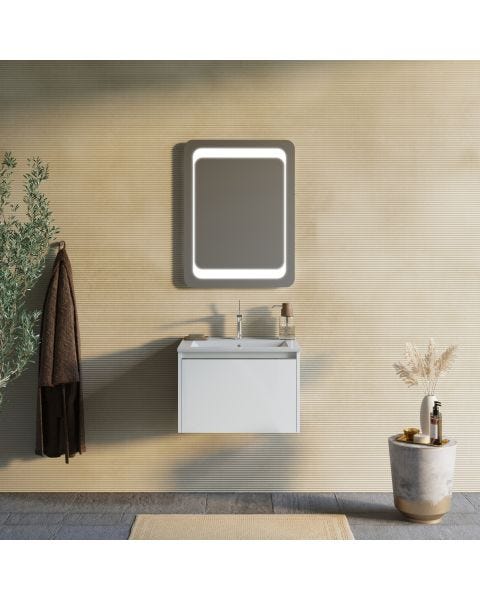 Mobile bagno sospeso 60cm con specchi led 60x80