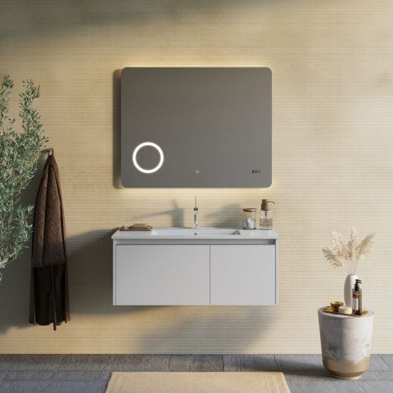 Mobile bagno a parete 100cm in grigio opaco