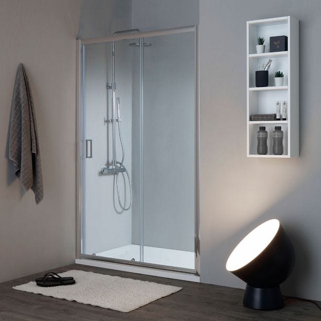 UȘĂ DE DUȘ PENTRU NIȘĂ, 140 CM, STICLĂ SECURIZATĂ, 6 MM, TRANSPARENTĂ | NEW GIADA