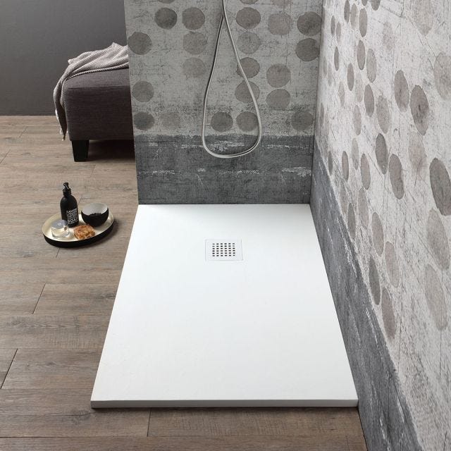 CĂDIȚĂ DE DUȘ, 70X100 CM, DREPTUNGHIULARĂ, DIN RĂȘINĂ COMPOZITĂ, EFECT PIATRĂ | MUSE